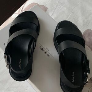 & Other Stories Black Strappy Sandals